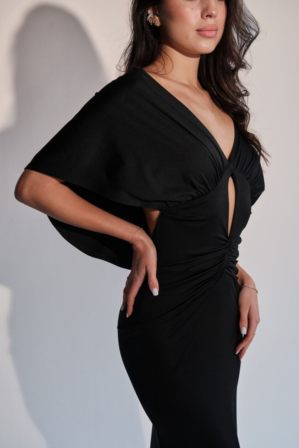 Black Cape Maxi Dress