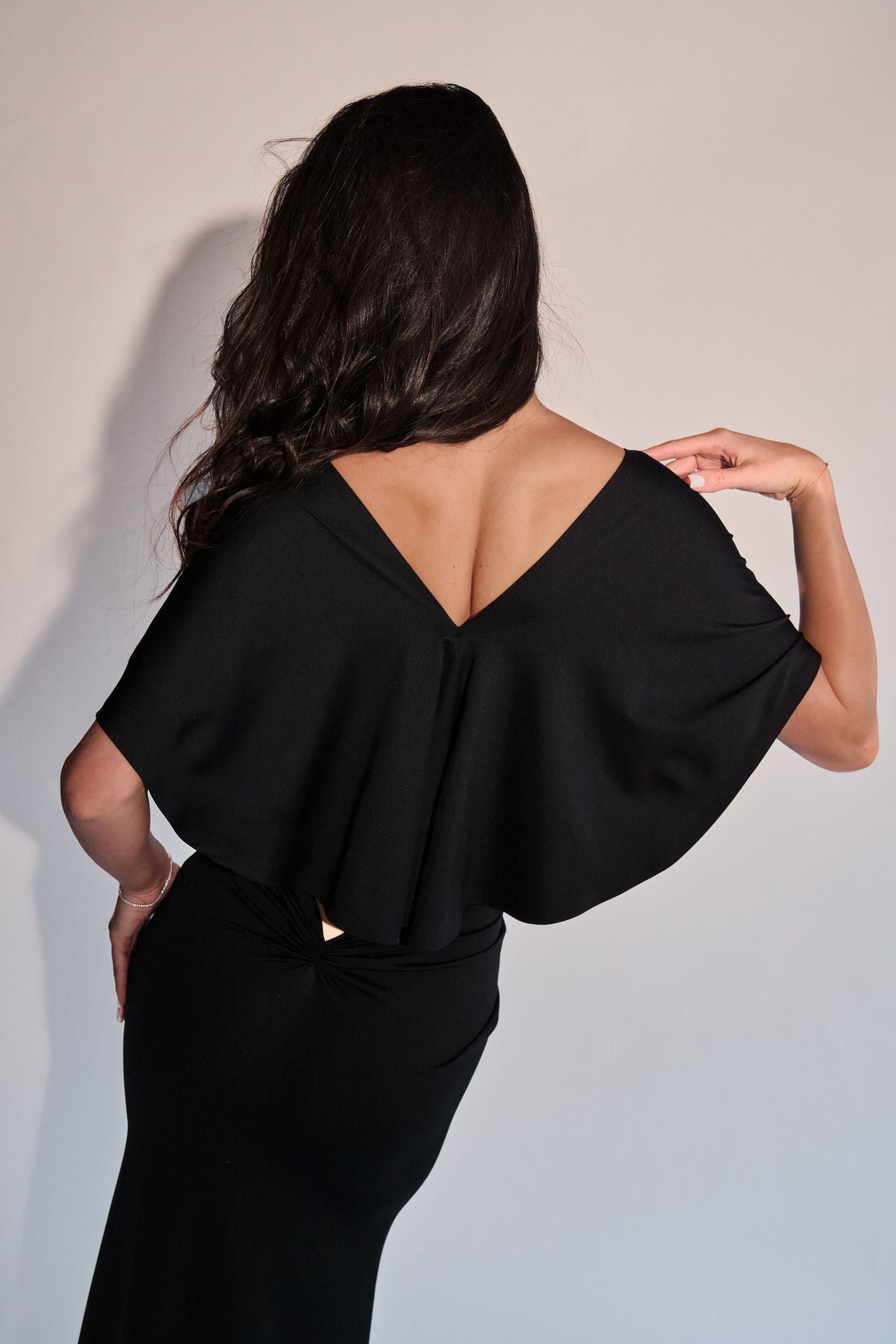 Black Cape Maxi Dress S E D U Z Black Cape Maxi Dress S E D U Z
