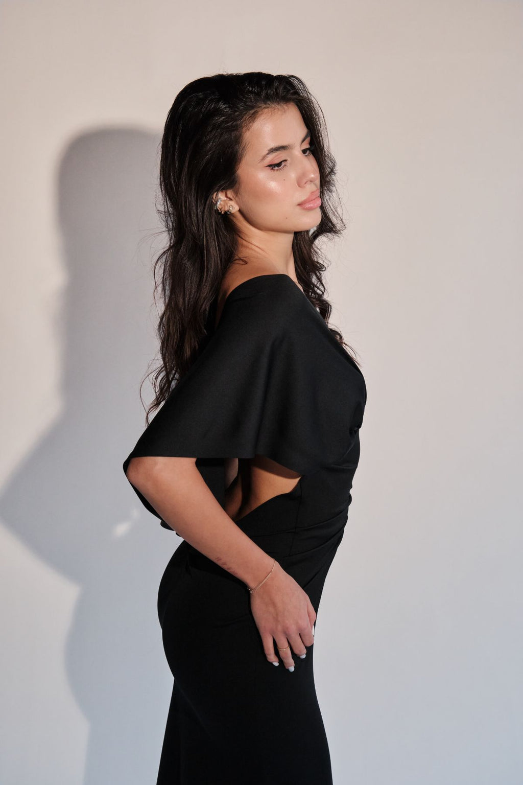 Black Cape Maxi Dress