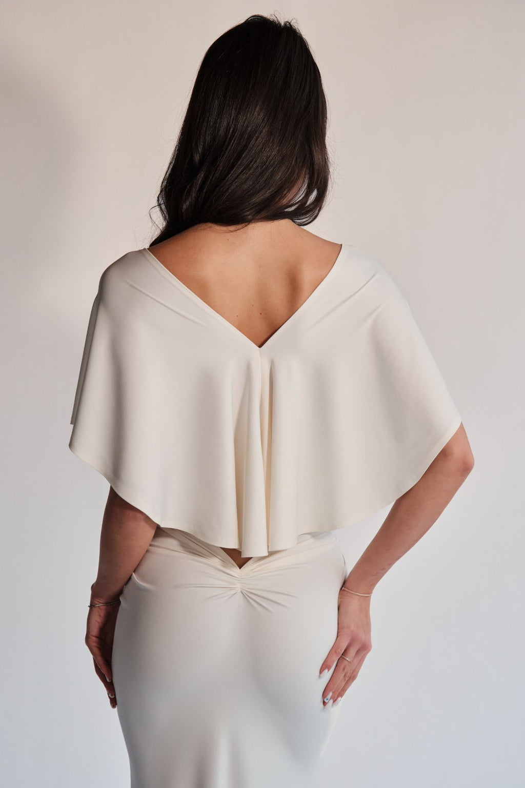 White Cape Maxi Dress