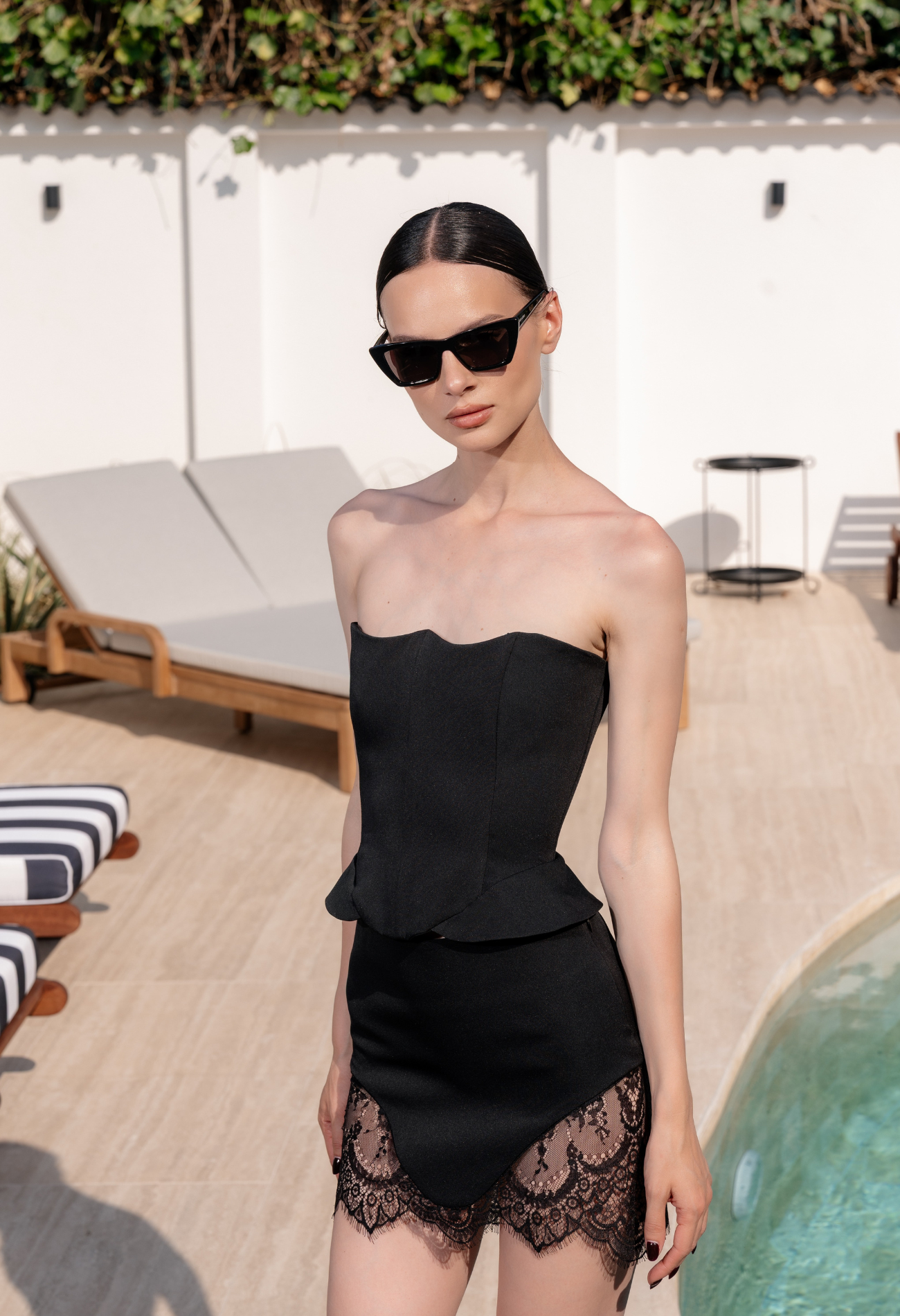 Black Structured Corset Top