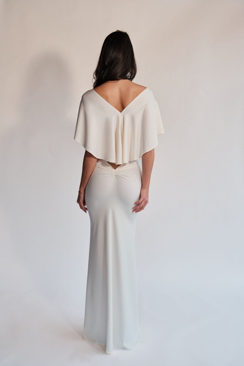 White Cape Maxi Dress
