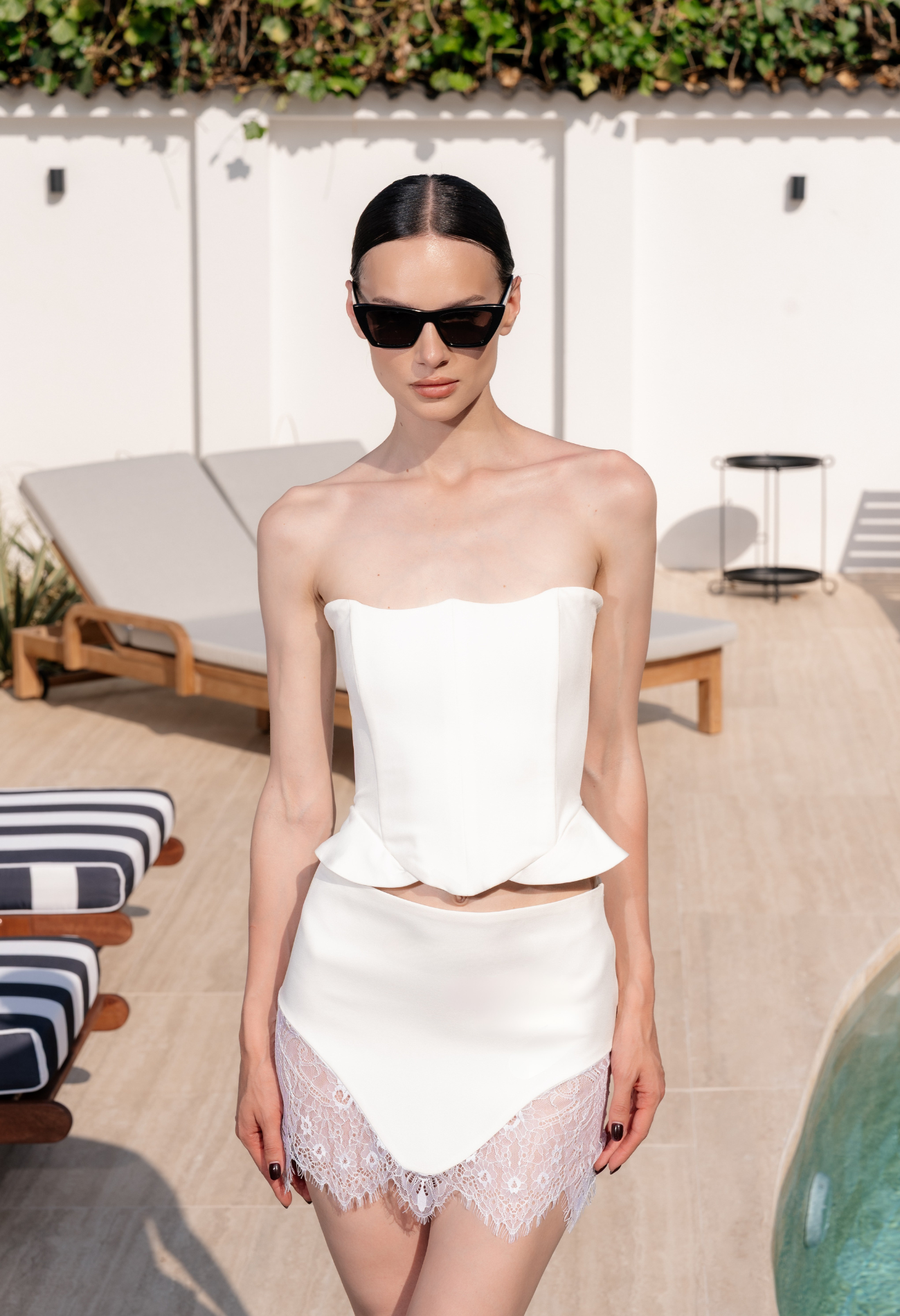 White Structured Corset Top