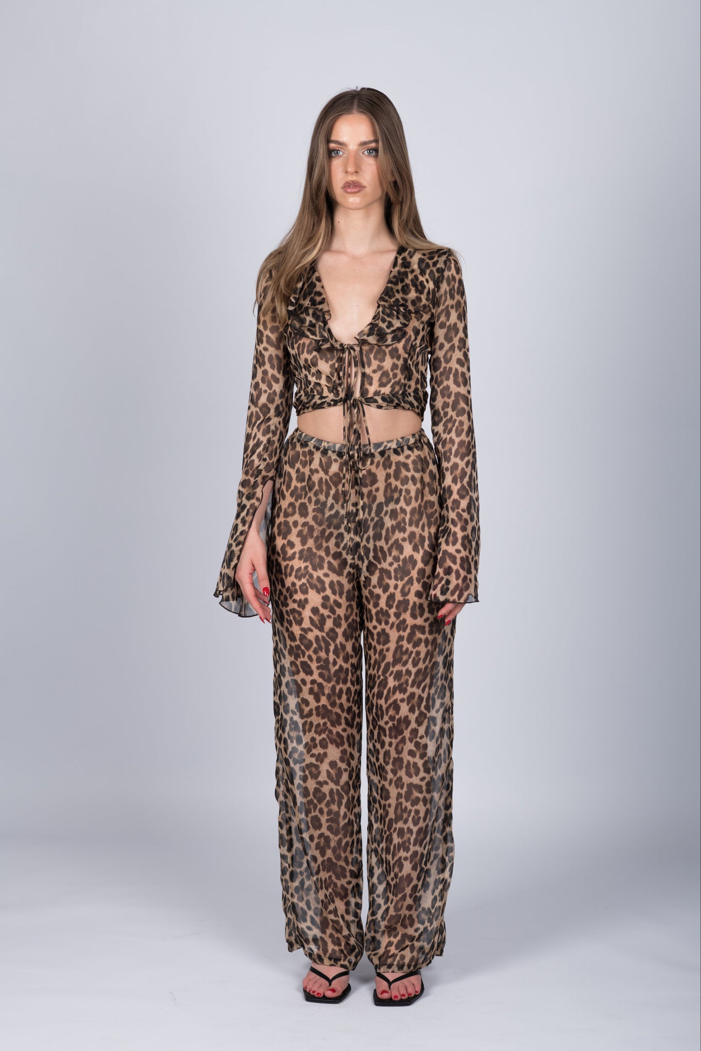 Animal Print Elastic Waist Pants