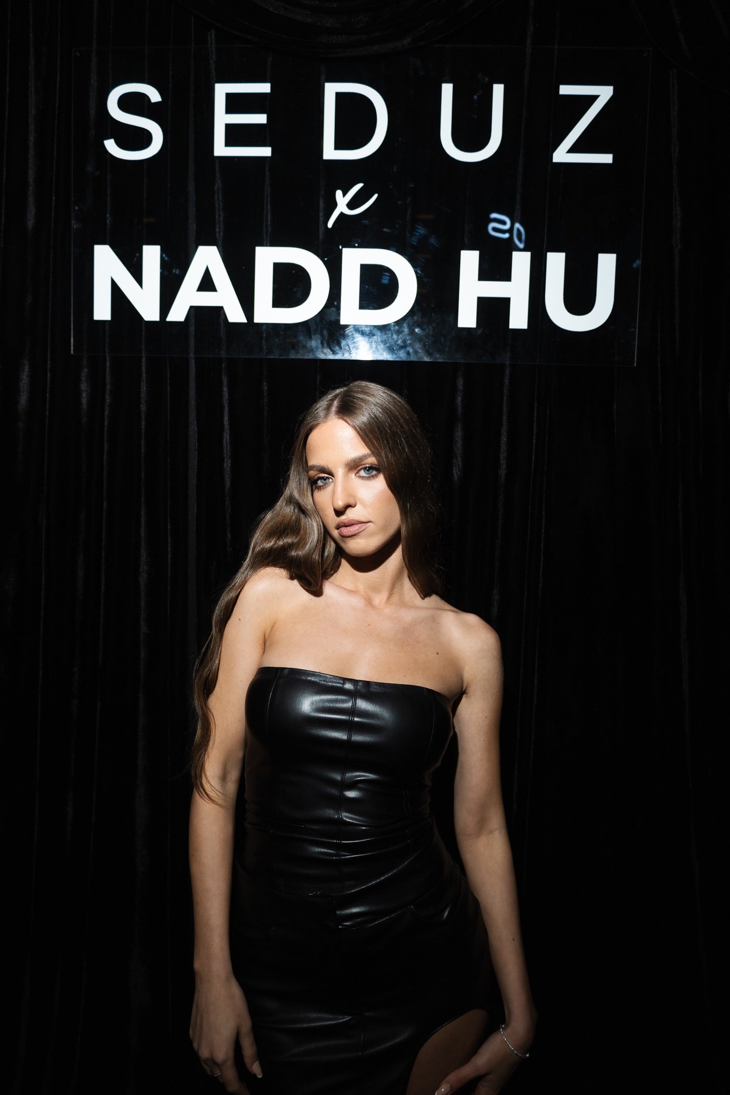 The Braless Top in Black Vegan Leather