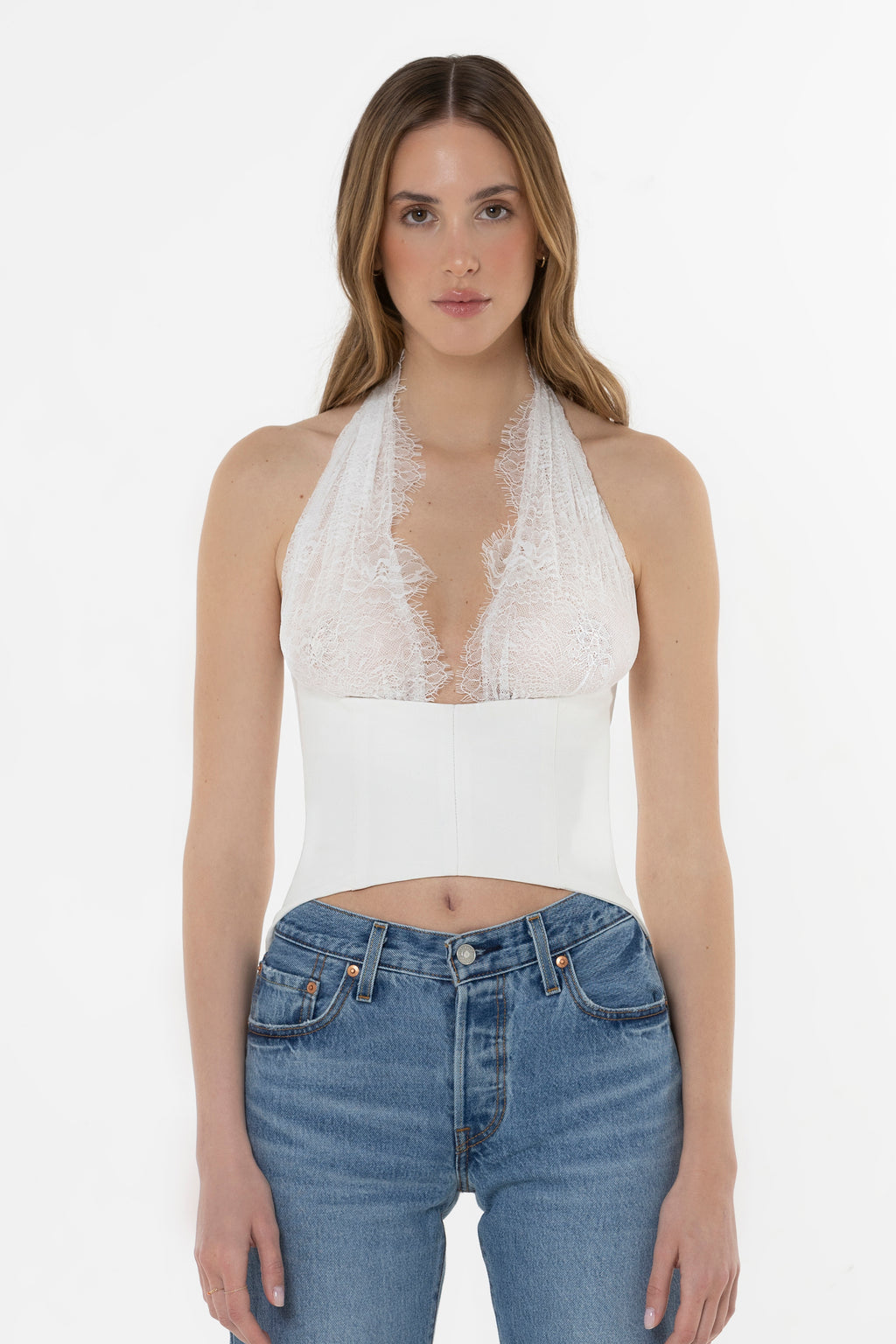 The Corset In White Lace