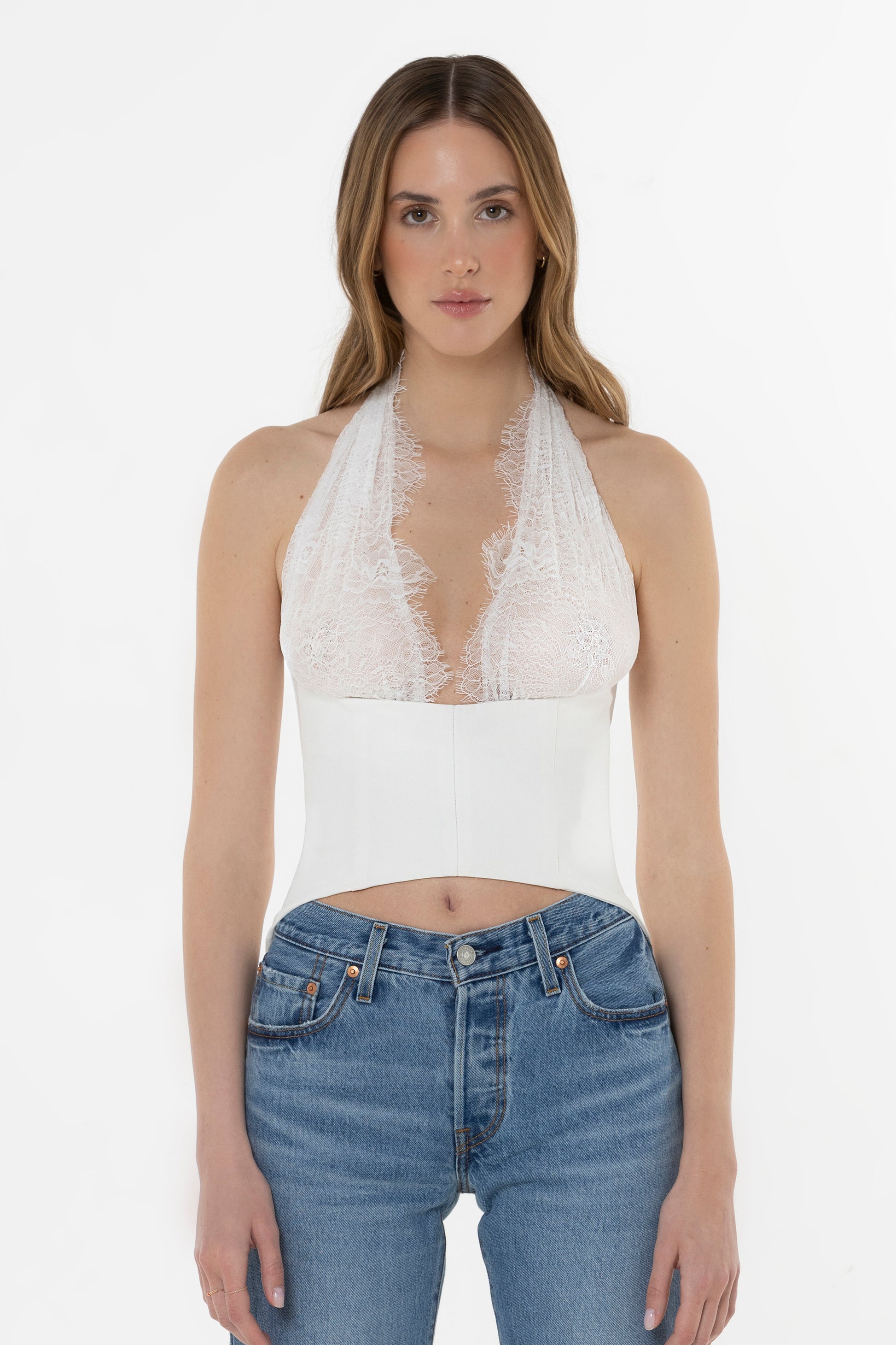 The Corset In White Lace