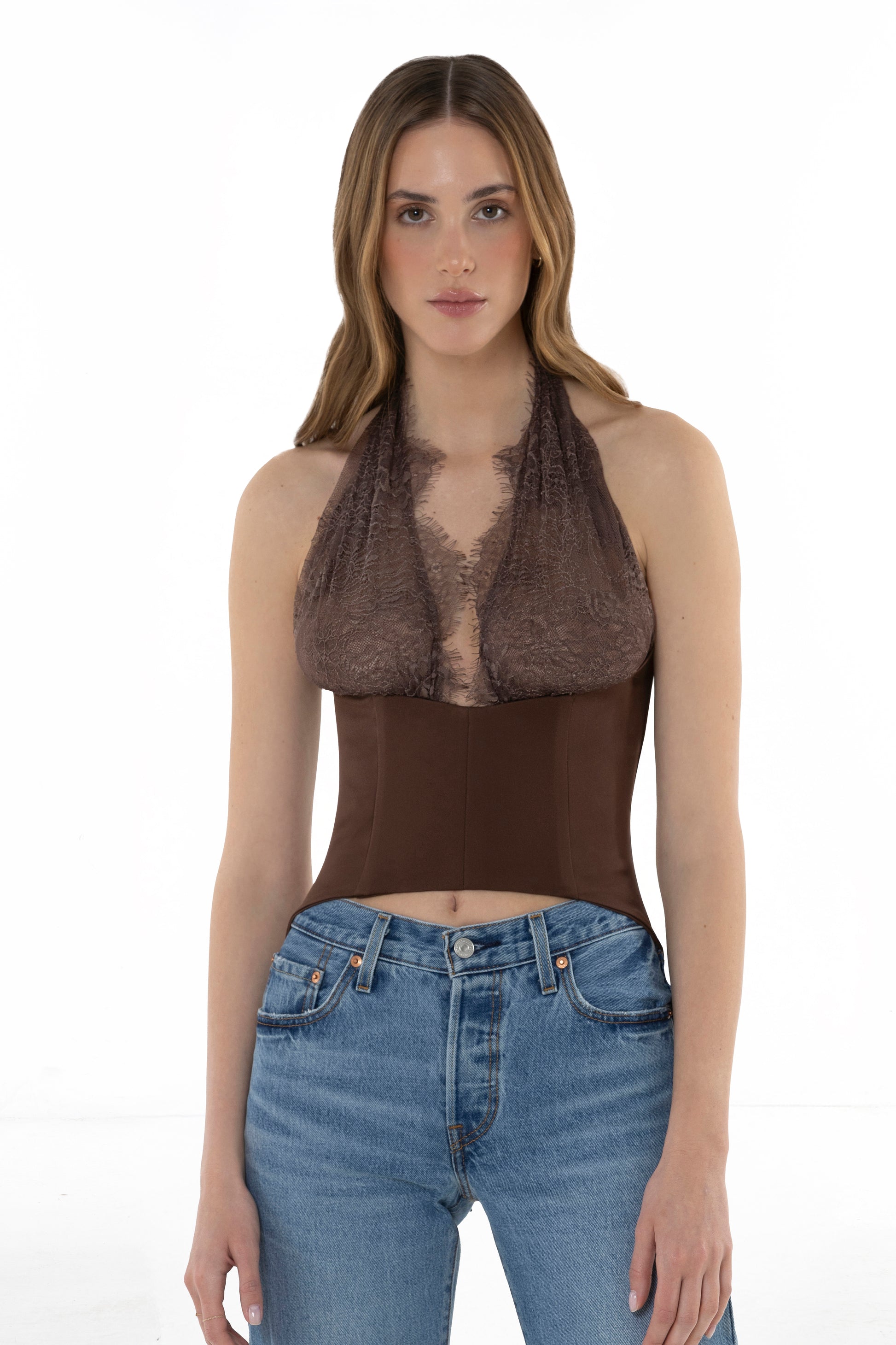 The Corset In Brown Lace