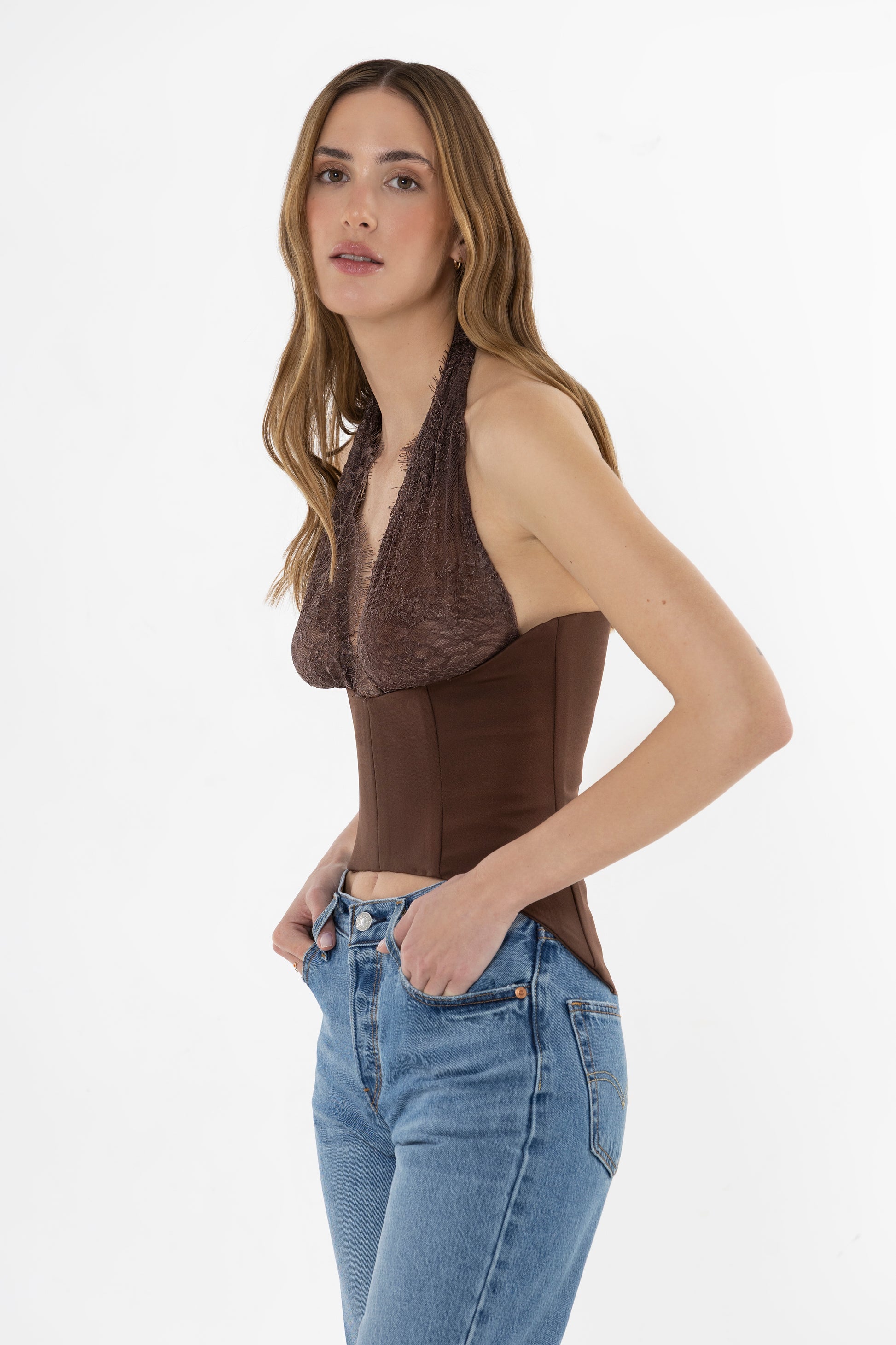 The Corset In Brown Lace