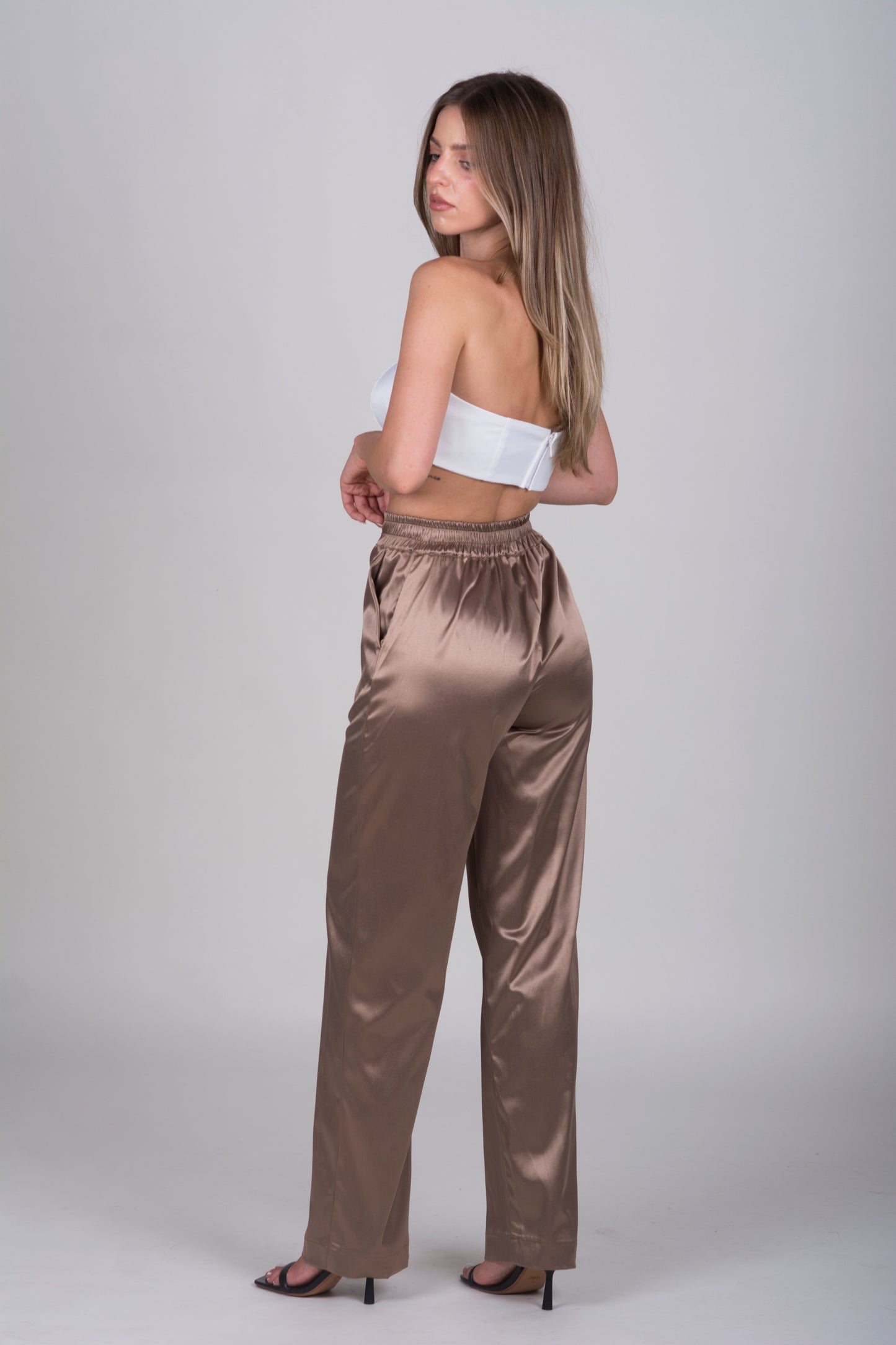 "ISABEL" CARAMEL BEIGE TROUSERS