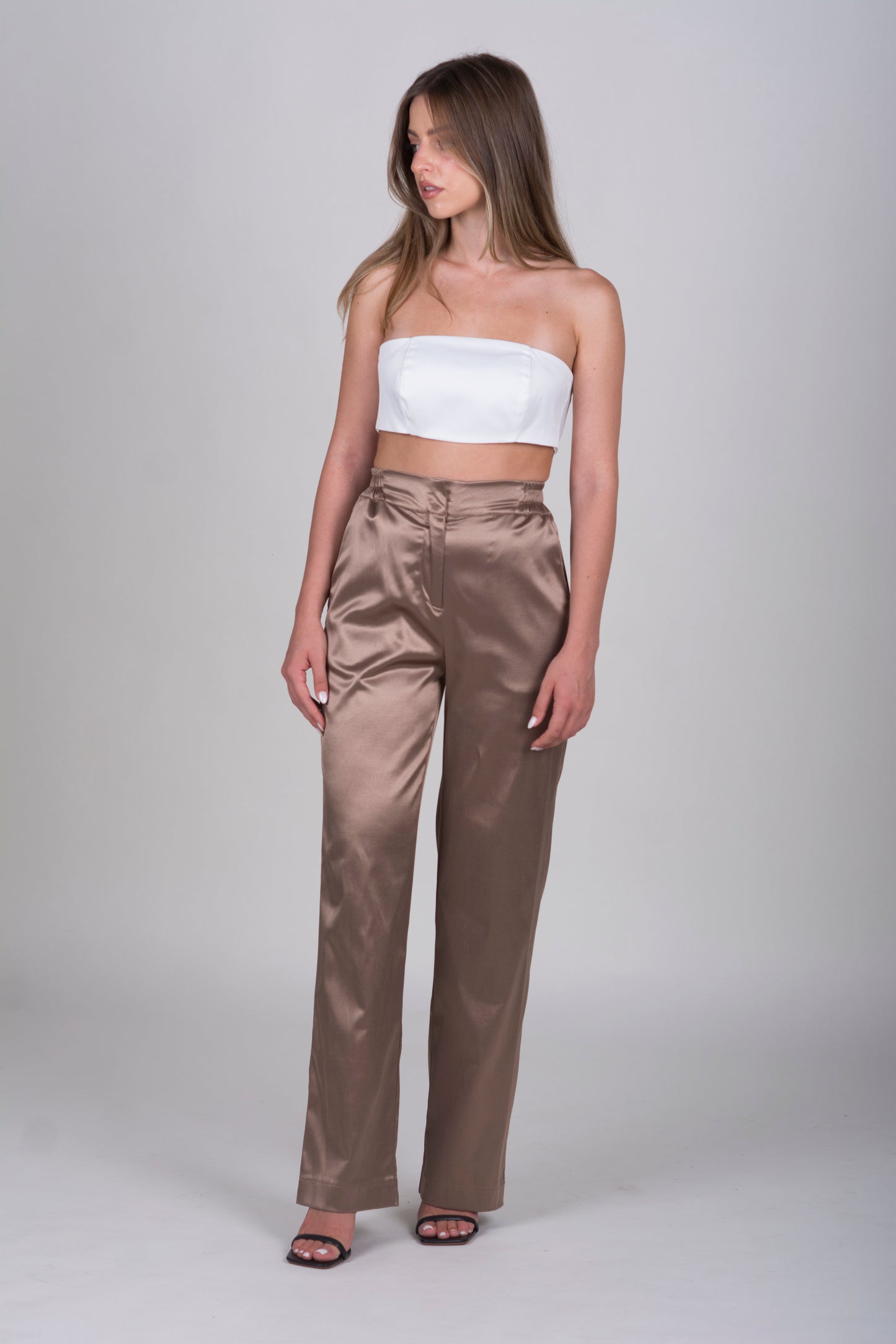 "ISABEL" CARAMEL BEIGE TROUSERS