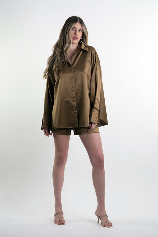 THE OVERSIZED SHIRT - Golden Brown